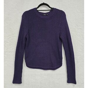 Millau Women's‎ Purple Cotton Knit Sweater High Scoop Back Pullover Size Medium